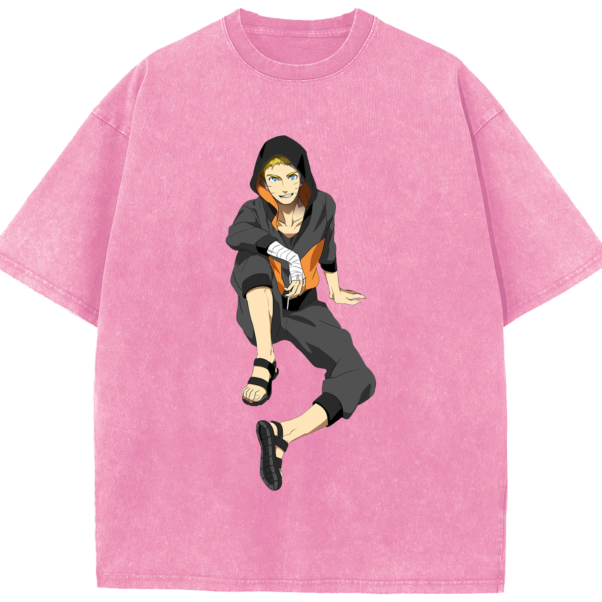 （画像用） NARUTO -ナルト- うずまき ナルト Uzumaki Naruto 綿100% ヴィンテージ風 半袖Tシャツ（フロントプリント）